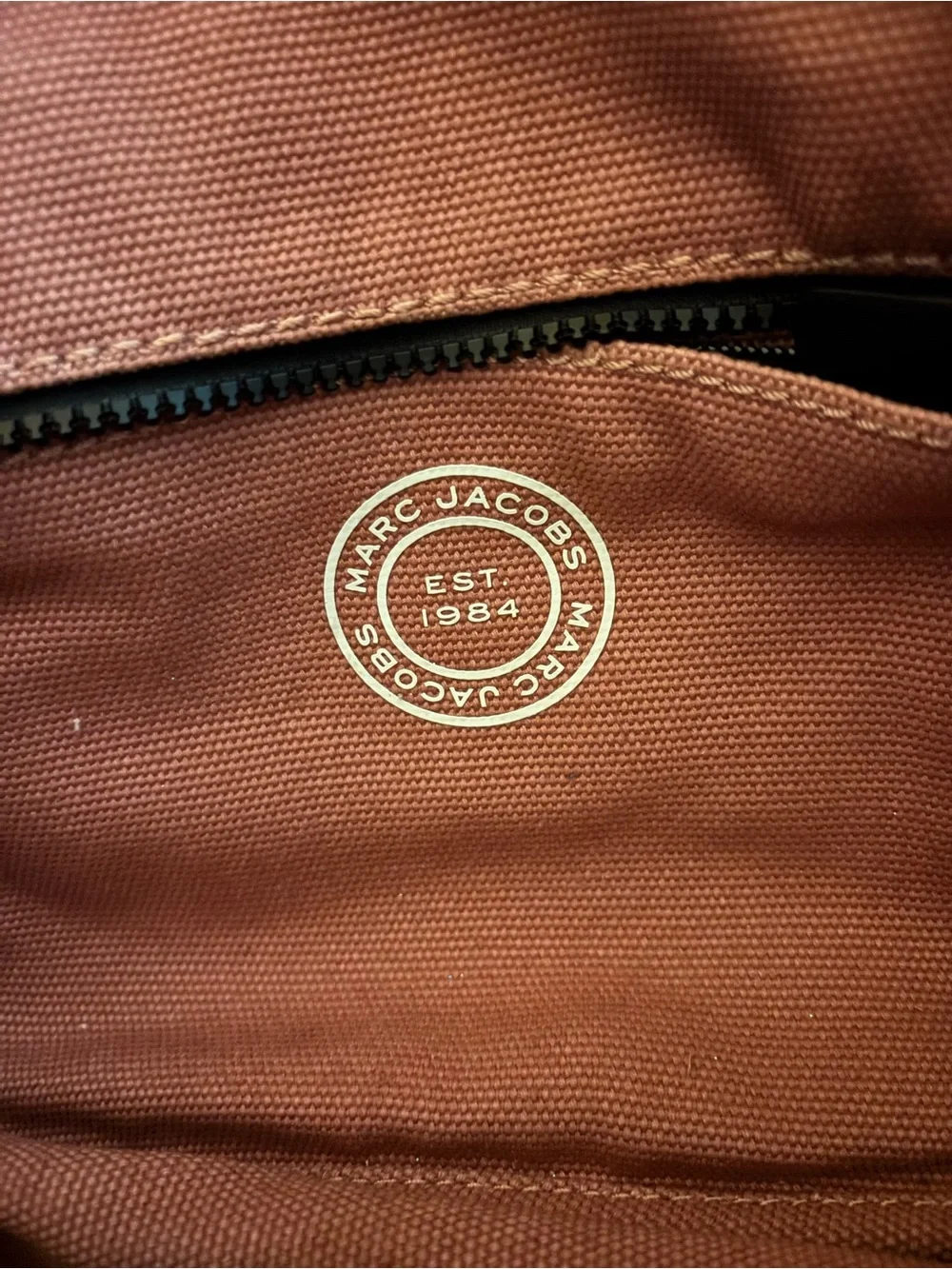 Marc Jacobs Dusty Rose Canvas Logo Tote with Contrast Straps